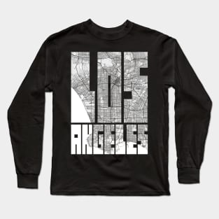 Los Angeles, California, USA City Map Typography - Light Long Sleeve T-Shirt